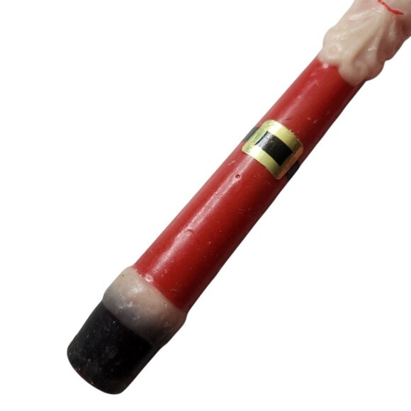 Vintage Christmas Taper Candle Lot Snowmen Santa Candy Cane Blue and Red - Picture 5 of 9